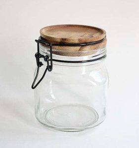 جار شیشه ای با درب کانتینری