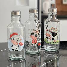 بطری شیشه ای طرح گاو
