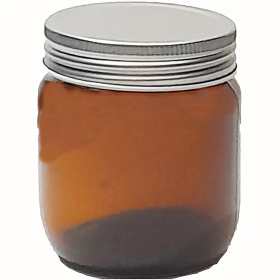 جار شیشه ای شوش با درب فلزی